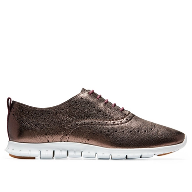 Cole Haan Zerogrand Wing Oxford Bronze Metal Leather White