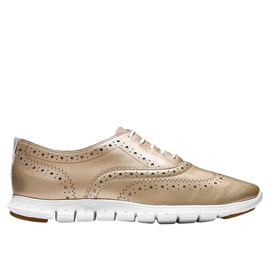 Cole Haan Zerogrand Wing Oxford Matte Gold Leather White