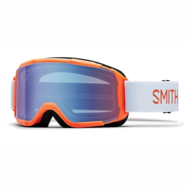 Skibrille Smith Daredevil Junior Neon Orange Burger Frame Blue Sensor Mirror Kinder