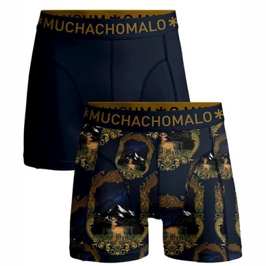 Boxershort Muchachomalo Men Shorts Print/Solid Print/Blue (2-Pack)