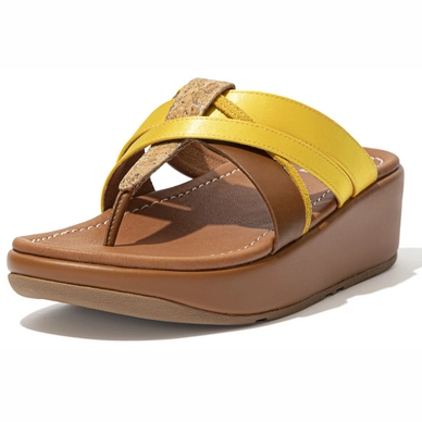 FitFlop Women Kessia Toe-Post Sandals Light Tan Mix