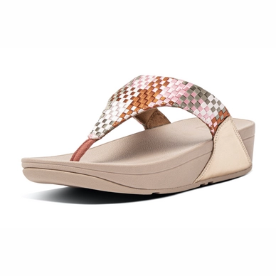 FitFlop Women Lulu Silky Weave Toe-Post Sandals Coral Pink