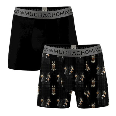 Boxershorts Muchachomalo Men Solid Print Black (2-delig)