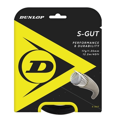 Tennissaite Dunlop S-Gut Schwarz 1,25mm/12m