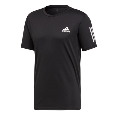 Tennisshirt Adidas Men Club 3 Stripes Tee Black White