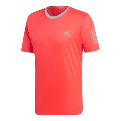 Tennisshirt Adidas Club 3 Stripes Tee Shock Red Light Granite Herren