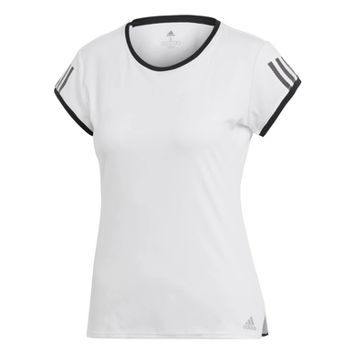 Tennisshirt Adidas Club 3 Stripes Tee White Damen