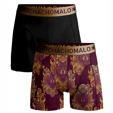 Boxershort Muchachomalo Men Shorts Print/Solid Print/Black (2-Pack)