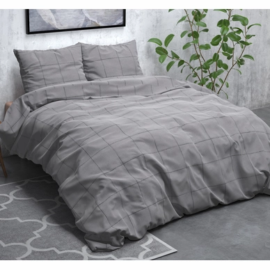 Dekbedovertrek Sleeptime Deep check Grey Flanel