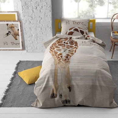 Dekbedovertrek Dreamhouse Hi Giraffe Taupe Katoen