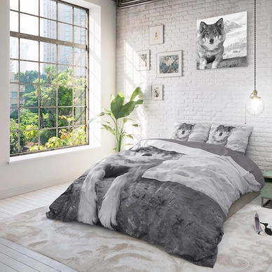 Dekbedovertrek Dreamhouse Wolf Nature Grey Katoen