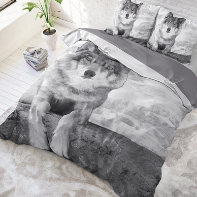 Dekbedovertrek Dreamhouse Wolf Nature Grey Katoen_2