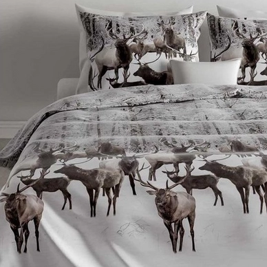 Dekbedovertrek Zo! Home Reindeer Taupe Flanel