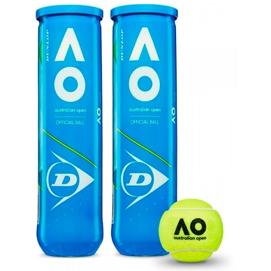 Tennisbal Dunlop Australian Open 2 x 4-Tin (Doos 9x 2/4) 2019