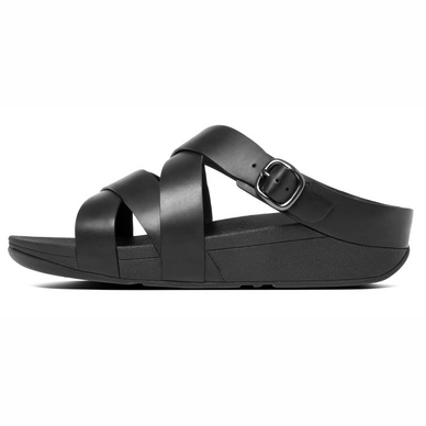 Sandaal FitFlop The Skinny™ Criss-Cross Slide Leather All Black