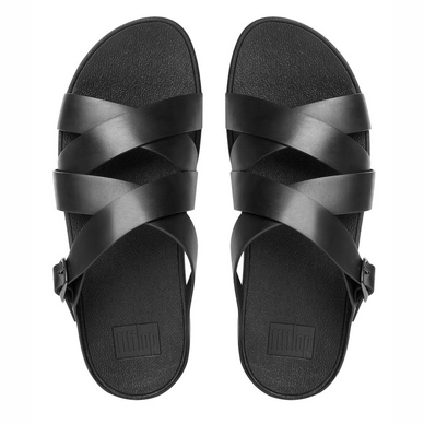 Sandaal FitFlop The Skinny™ Criss-Cross Slide Leather All Black