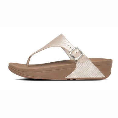 Slipper FitFlop The Skinny™ Leather Snake Silver