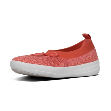 FitFlop Uberknit™ Slip-On Ballerina With Bow Coral Lava Mix