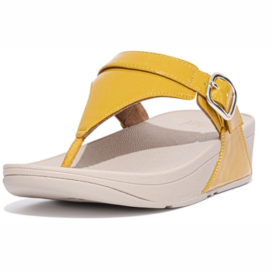 FitFlop Women Lulu adj Toe Post Patent Glitter Honey Yellow
