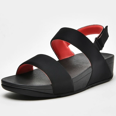FitFlop Lulu Sandal Water Resistant Black/Sunshine Coral Damen
