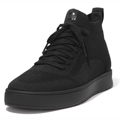 FitFlop Men Rally High Top Sneaker Water Resisten Knit All Black