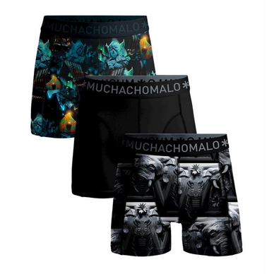 Boxershort Muchachomalo Men Shorts Elephant Norway Print/Print/Black (3-Pack)