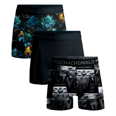 Boxershort Muchachomalo Men Shorts Elephant Norway Print/Print/Blue (3-Pack)