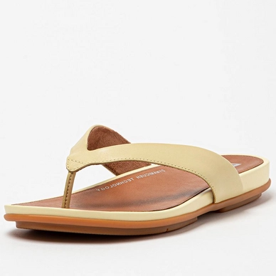 FitFlop Women Gracie Flip Flop Leather Pale Yellow