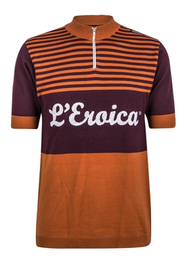 Fietsshirt Santini Eroica Short Sleeve Jersey Giaole Orange