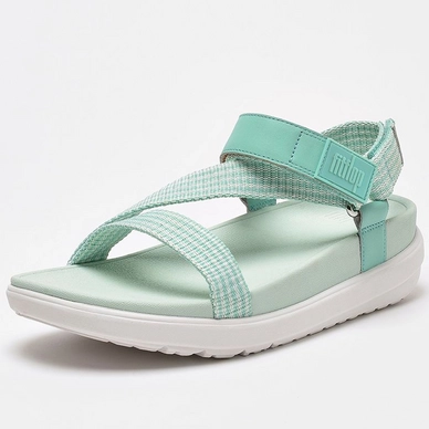 FitFlop Women Loosh Z-Strap Sandal Multi Tone Webbing Sea Foam Green