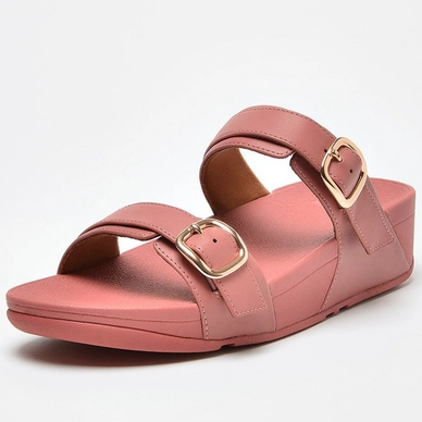 FitFlop Women Lulu Adjustable Slide Leather Warm Rose