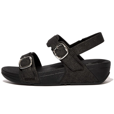 FitFlop Lulu Adjustable Sandal Sparkle All Black Damen
