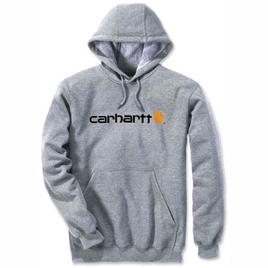 Trui Carhartt Men Signature Logo Hooded Sweatshirt Heather Grey