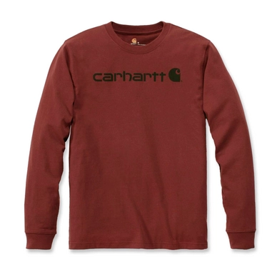 Shirt Carhartt Men Core Logo L/S Dark Red Heather