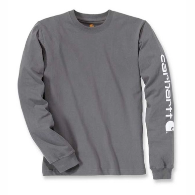 Shirt Carhartt Men Sleeve Logo L/S Charcoal