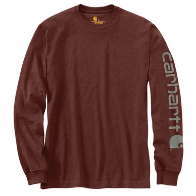 T-Shirt Carhartt Men Sleeve Logo L/S Iron Ore Heather