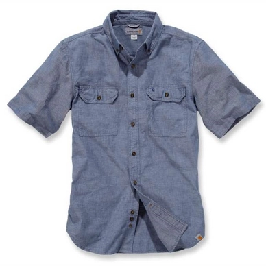 Blouse Carhartt Men S/S Fort Solid Shirt Denim Blue Chambray