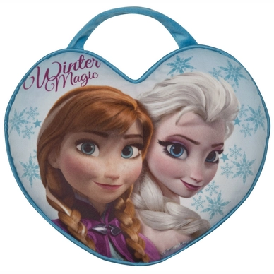Sierkussen Frozen Elsa en Anna Hart Blauw (36 x 30 cm)