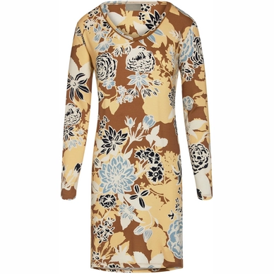 Nightdress Essenza Women Emmy Flore Long Sleeve Bronze Brown