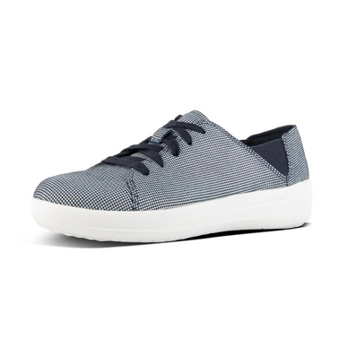 Sneaker FitFlop F-Sporty Lace-Up Sneaker Houndstooth Print Blau Damen