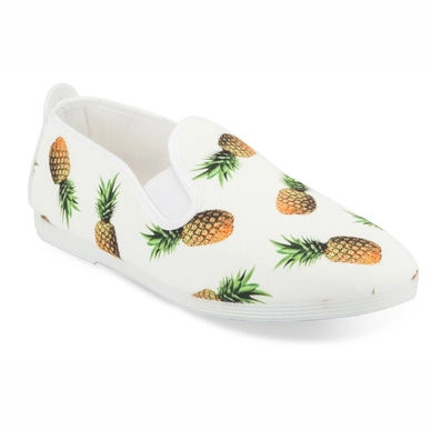 Slipper Flossy Frassy Weiß Ananasdruck