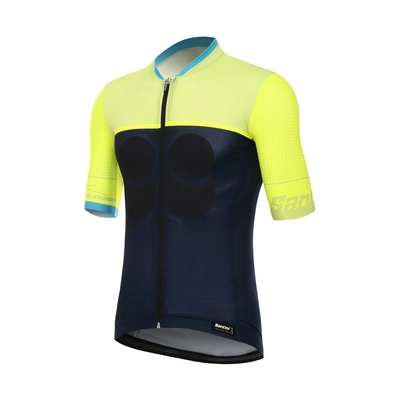 Fietsshirt Santini Men Sleek 99 Short Sleeve Yellow
