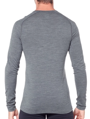 Ondershirt Icebreaker Mens 200 Oasis Deluxe Raglan LS Crewe Fall Line Gritstone Heather
