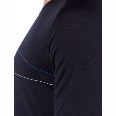 Ondershirt Icebreaker Mens 200 Oasis Deluxe Raglan LS Crewe Single Line Ski Black