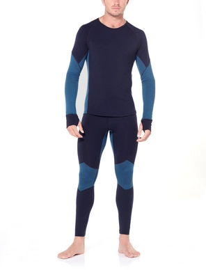 Ondershirt Icebreaker Mens 260 Zone LS Crewe Midnight Navy Prussian Blue