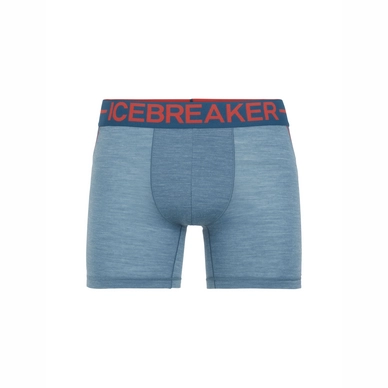 Boxershort Icebreaker Mens Anatomica Zone Boxers Granite Blue Heather Chili Red