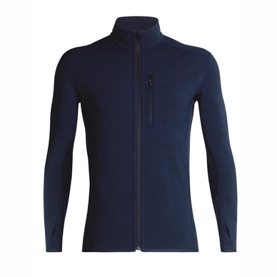 Fleecejacke Icebreaker Descender LS Zip Dk Night Heather Chili Red Herren