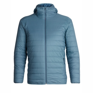 Jacket Icebreaker Mens Hyperia Hooded Granite Blue Prussian Blue Outdoorsupply