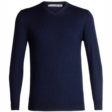 Trui Icebreaker Mens Shearer V Sweater Midnight Navy