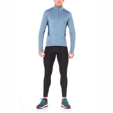 Ondershirt Icebreaker Mens Strike Lite LS Half Zip Granite Blue Heather